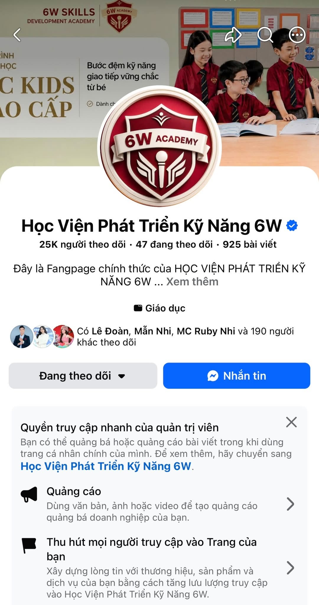 6W ACADEMY CHÍNH THỨC SỞ HỮU TÍCH XANH CỦA META